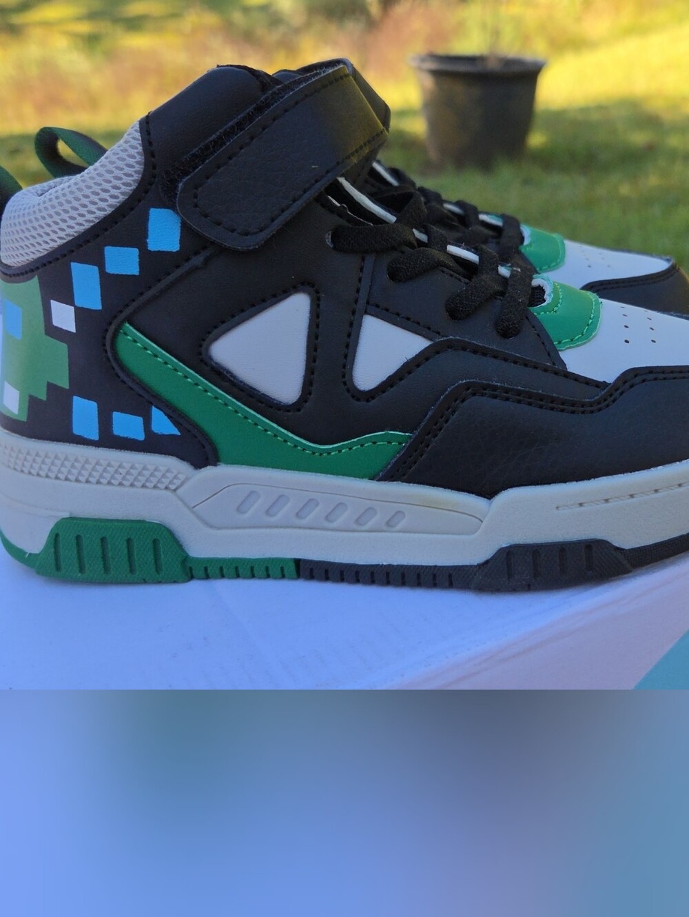 Kids Green & Black High-Top Athletic Sneakers